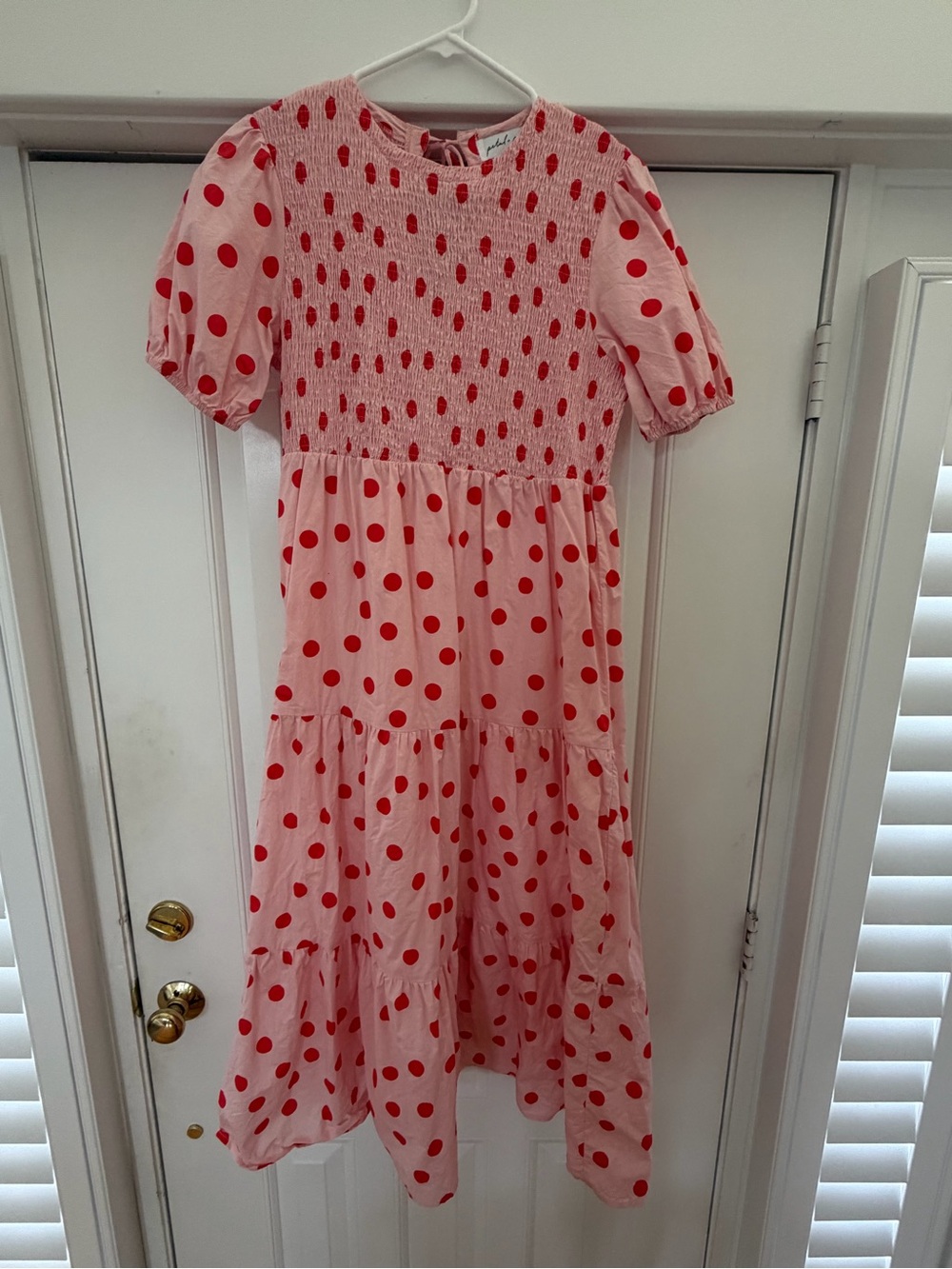 Petal & Pup Pink Polka Dot Print Midi Dress